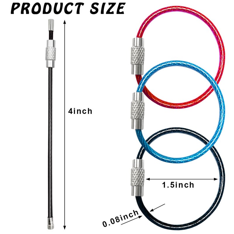 CKANDAY Miaostar 20Pcs Wire Keychains, CKANDAY 2mm 4 Inches Colored Key Ring Cable Loops for Hanging Luggage Tags, Keyrings and ID Tag Keepers - Image 2
